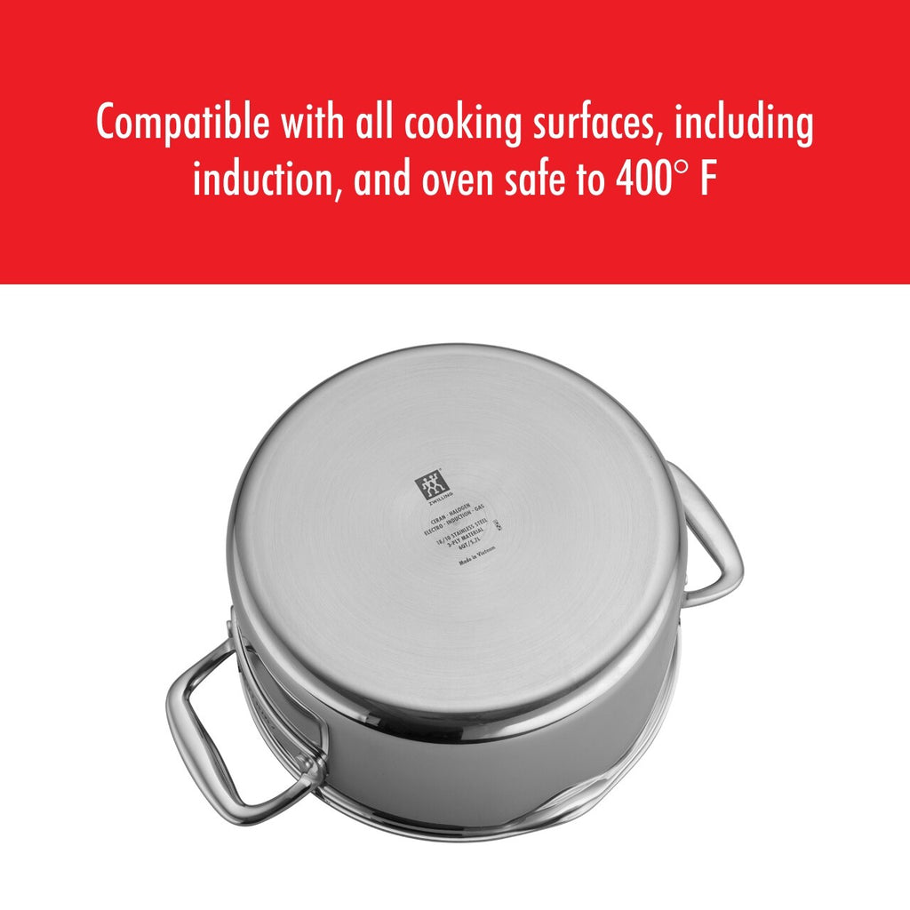 ZWILLING Clad CFX 6-qt Stainless Steel Ceramic Nonstick Dutch Oven
