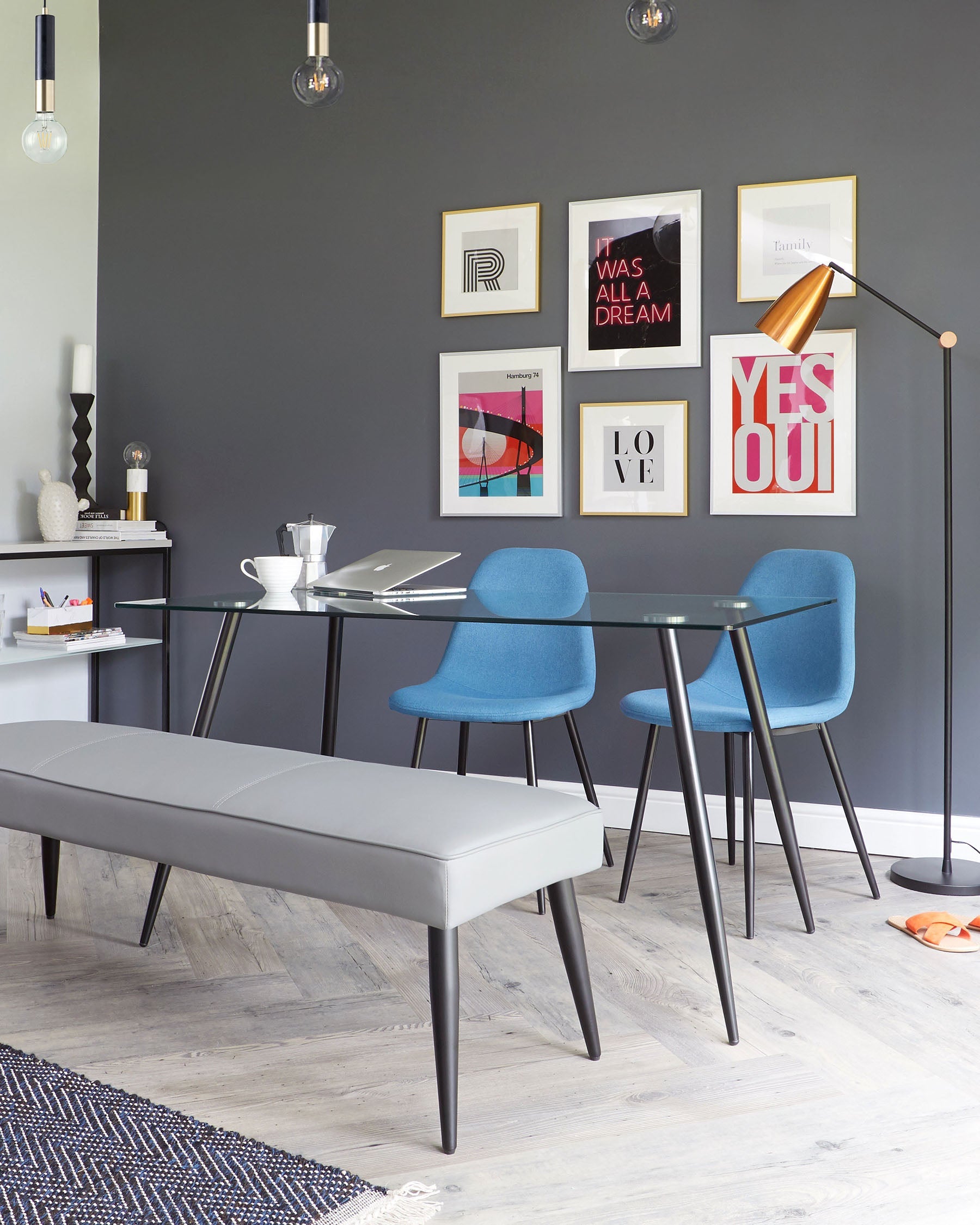 Zilo Black And Glass 6 Seater Dining Table