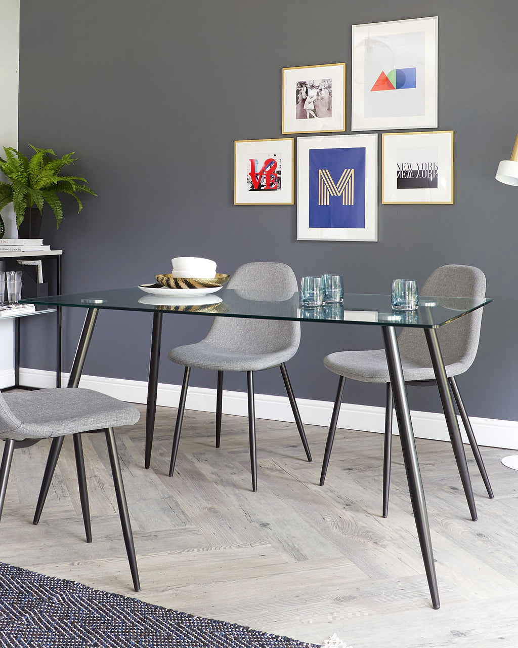 Zilo Black And Glass 6 Seater Dining Table