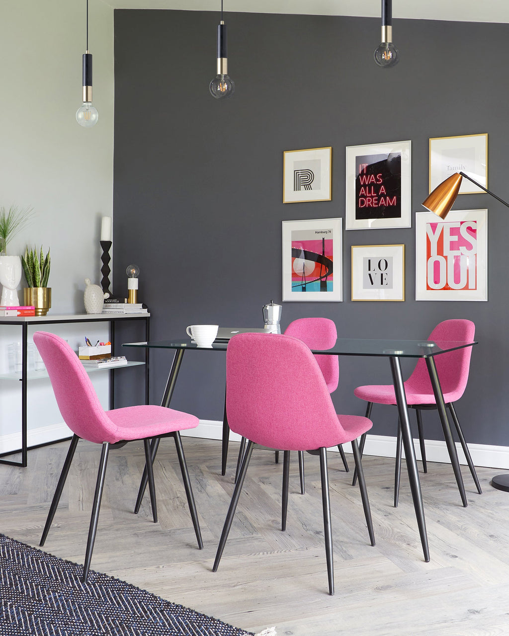 Zilo Black And Glass 6 Seater Dining Table