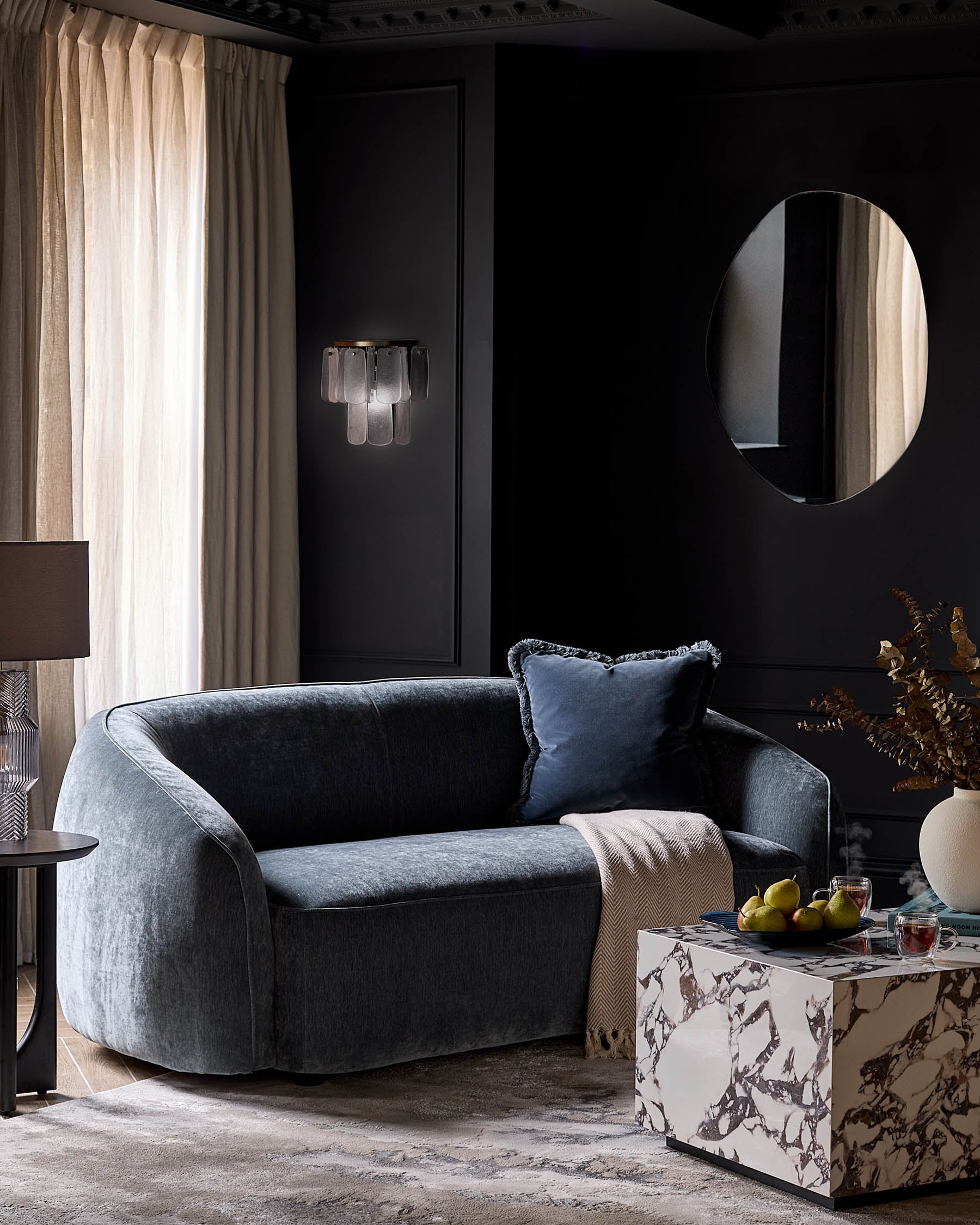 Caspian Medium Wall Mirror Black