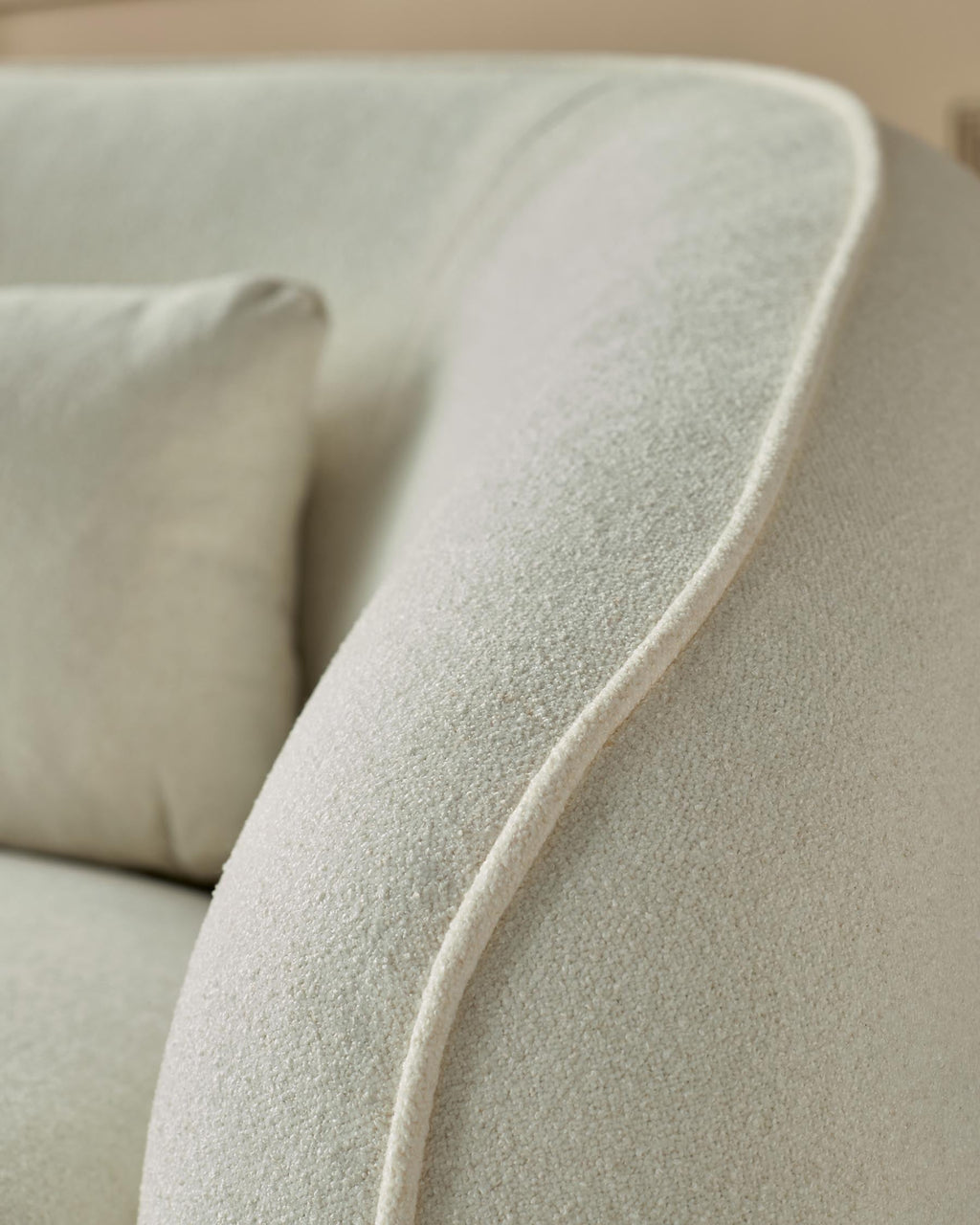 Zoey ivory boucle 2 seater sofa