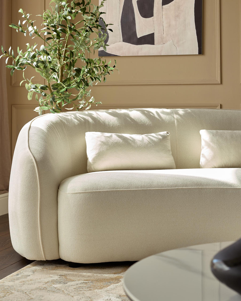 Zoey ivory boucle 2 seater sofa