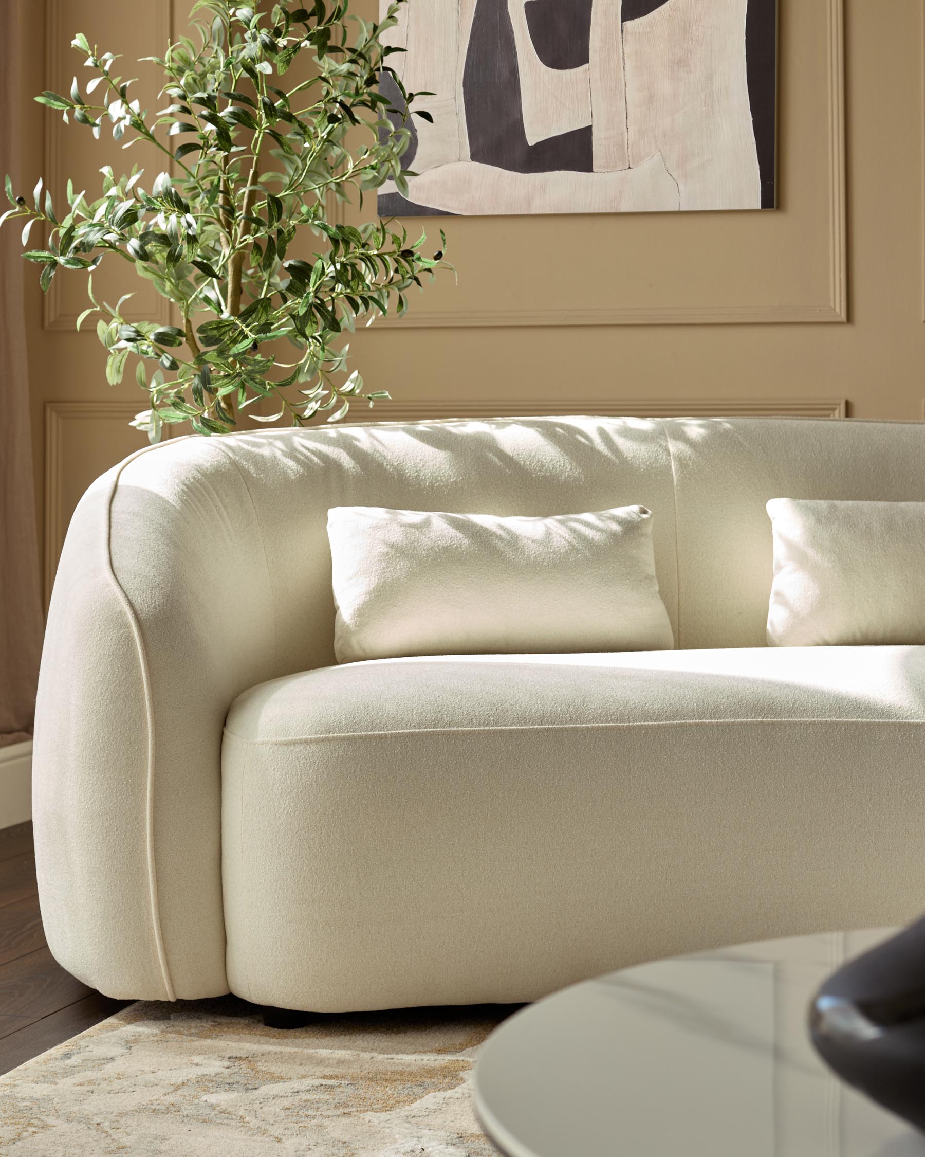 Zoey ivory boucle 2 seater sofa