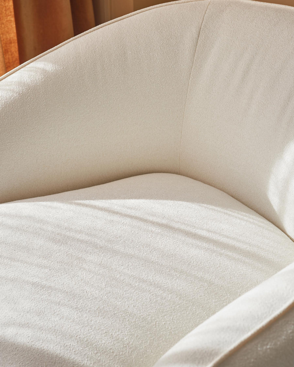 Zoey ivory boucle armchair