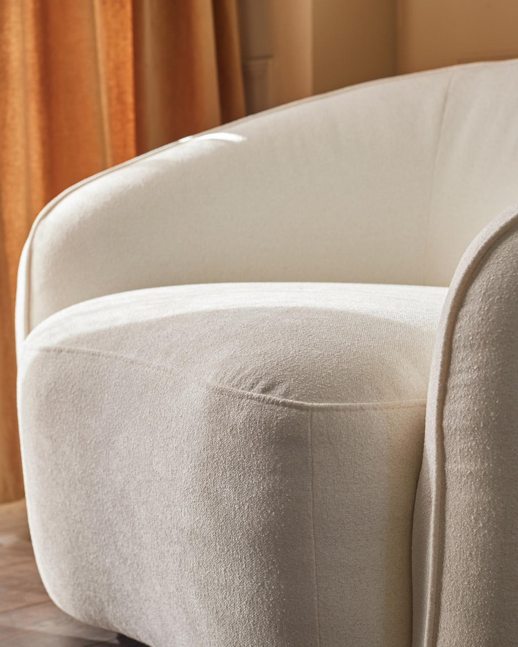 Zoey ivory boucle armchair