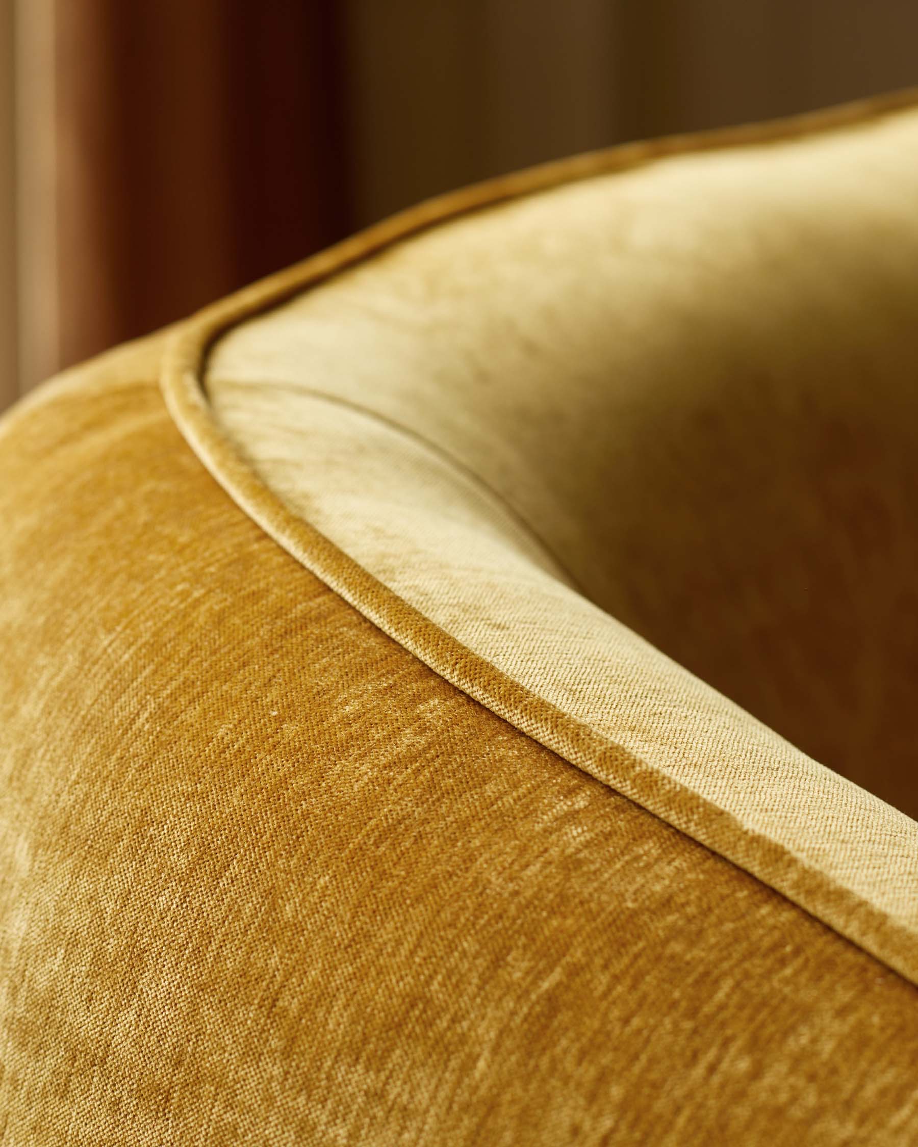 Zoey ochre fabric 3 seater sofa