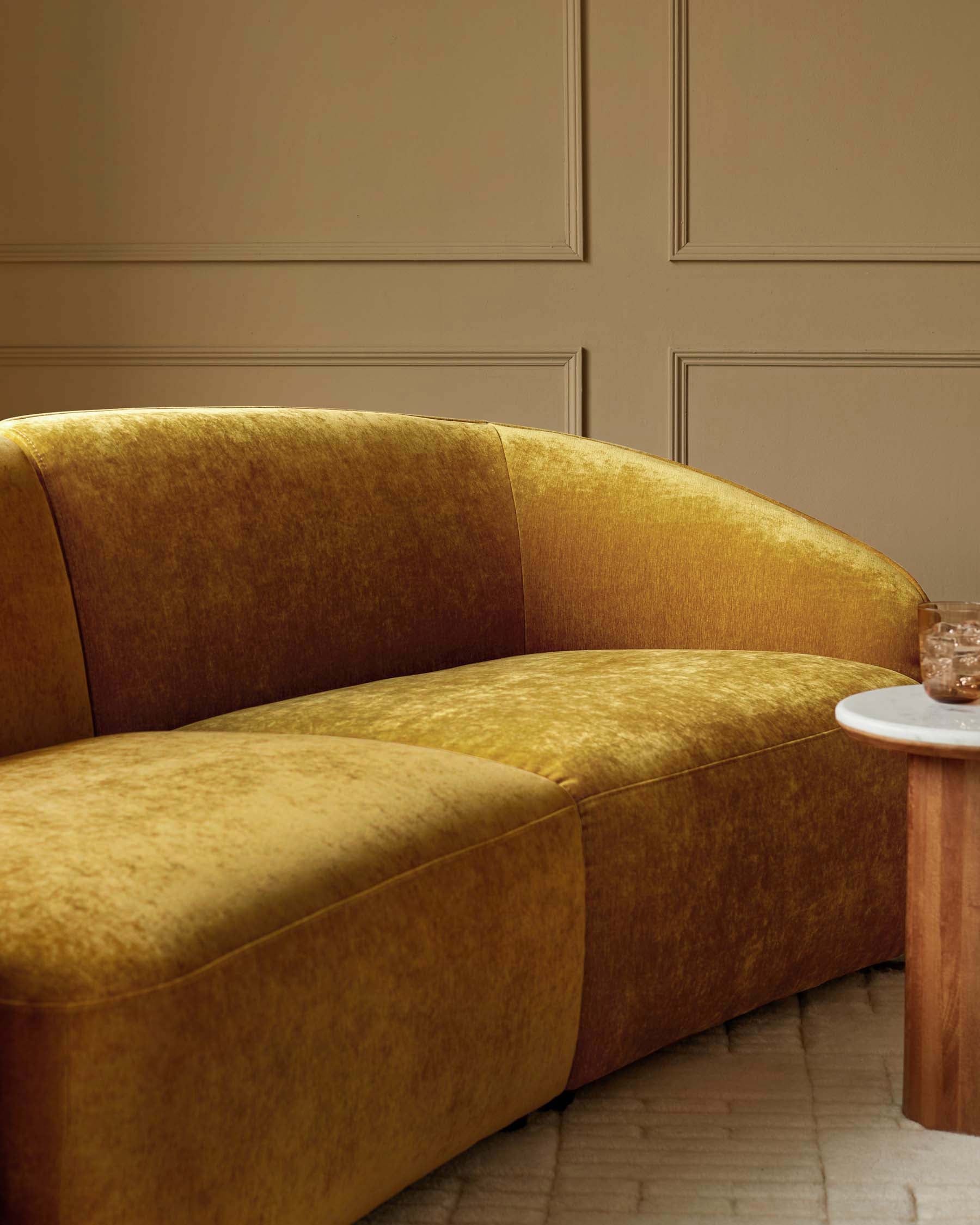 Zoey ochre fabric 3 seater sofa