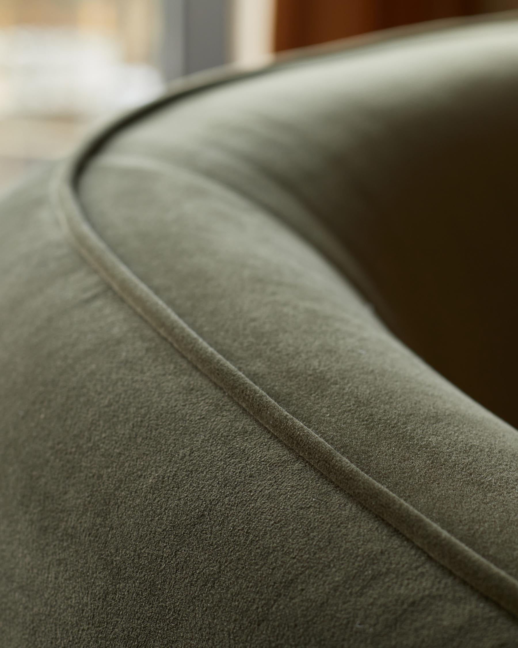 Zoey olive green velvet armchair