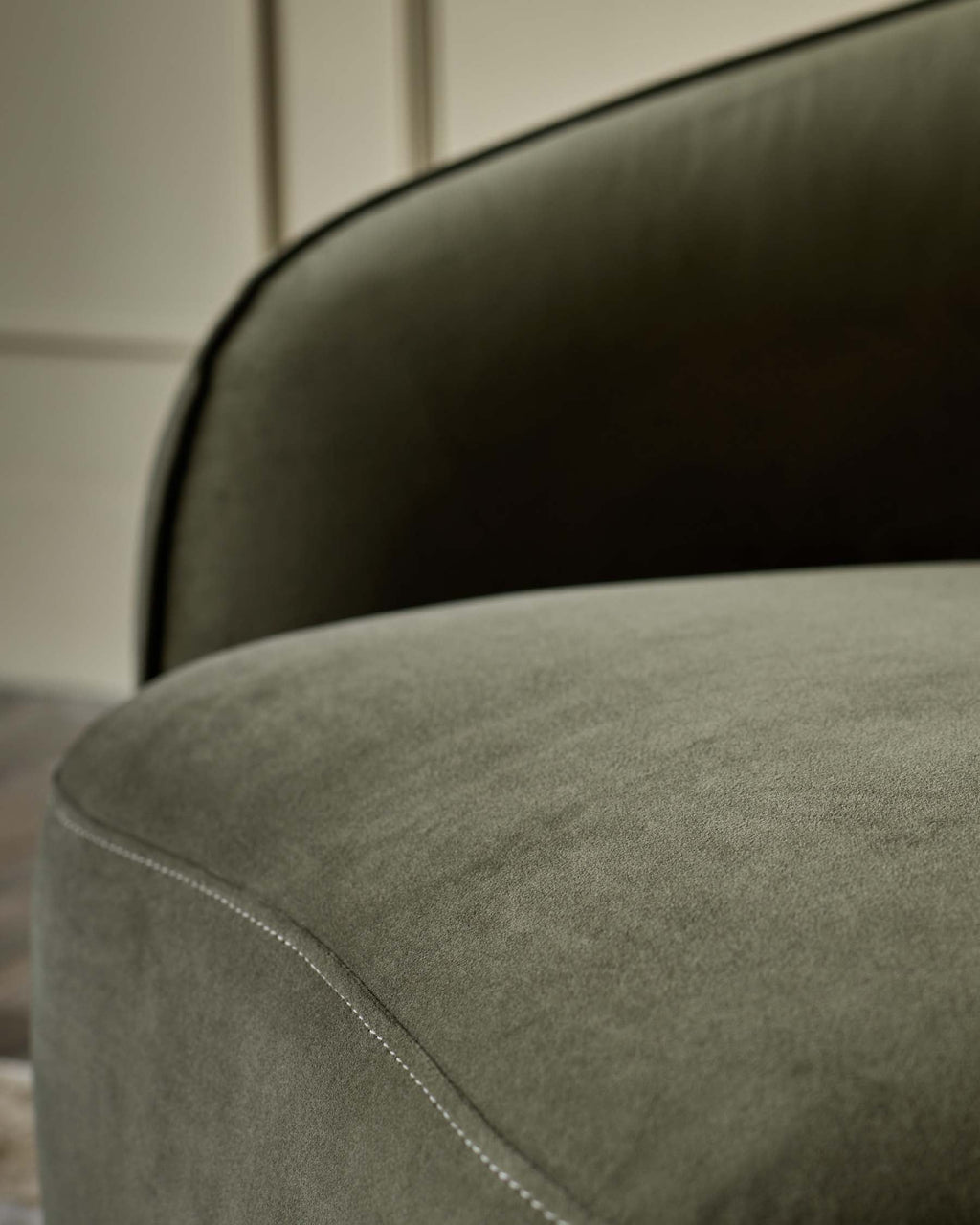 Zoey olive green velvet 2 seater sofa