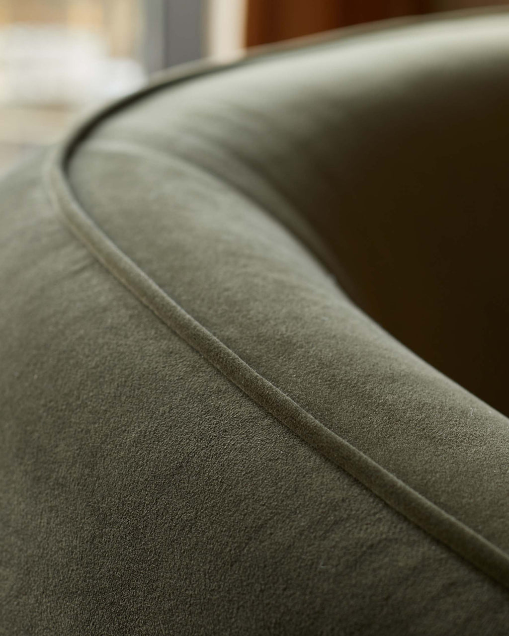 Zoey olive green velvet 2 seater sofa