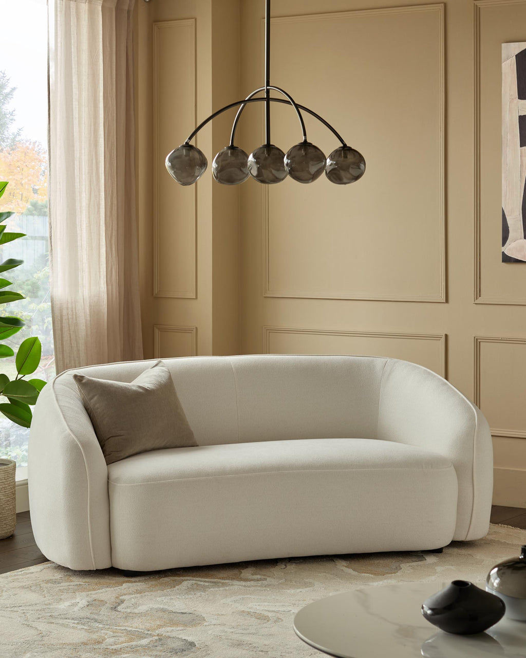 Zoey ivory boucle 2 seater sofa