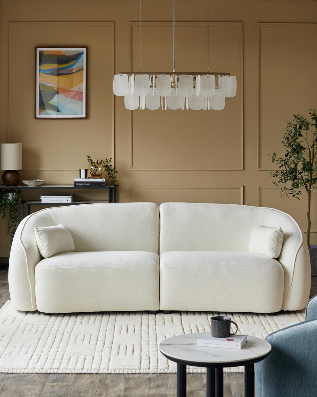 Zoey ivory boucle 3 seater sofa