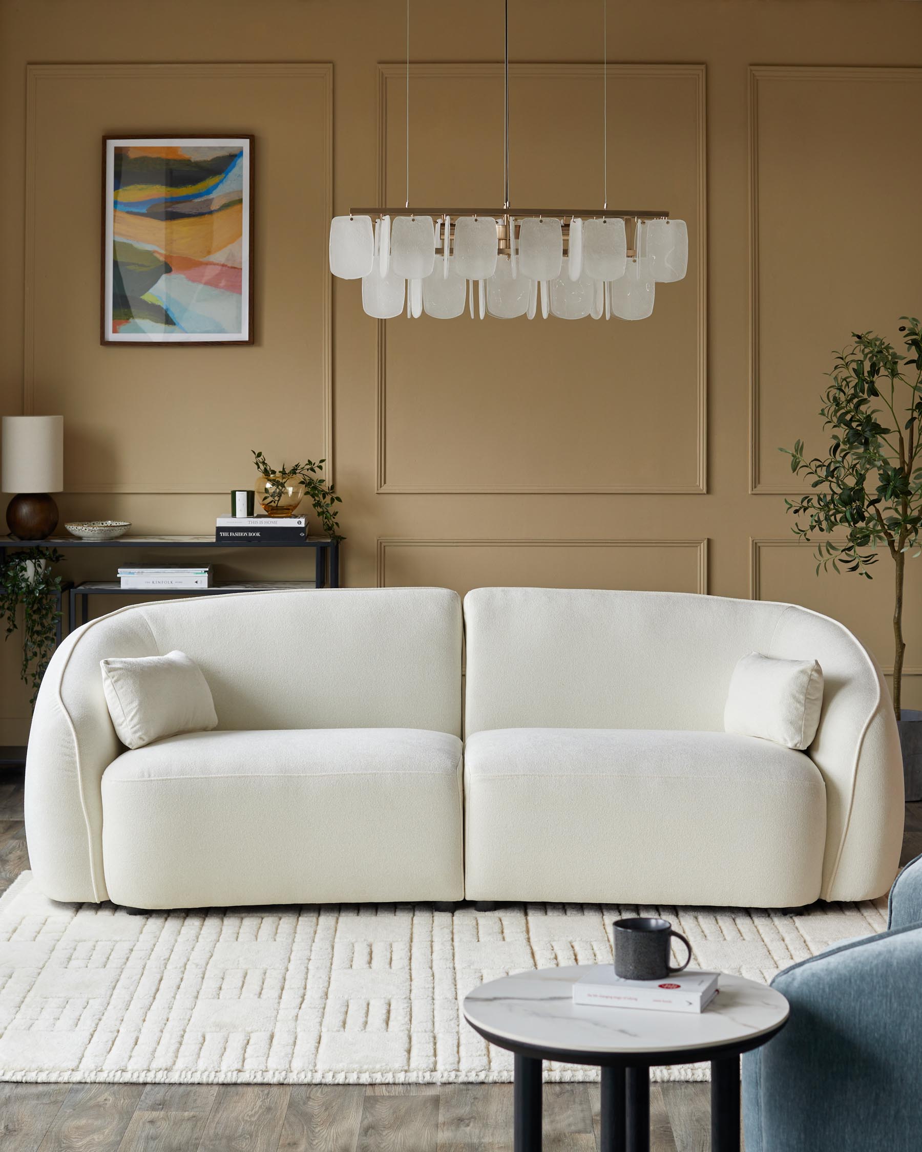 Zoey ivory boucle 3 seater sofa