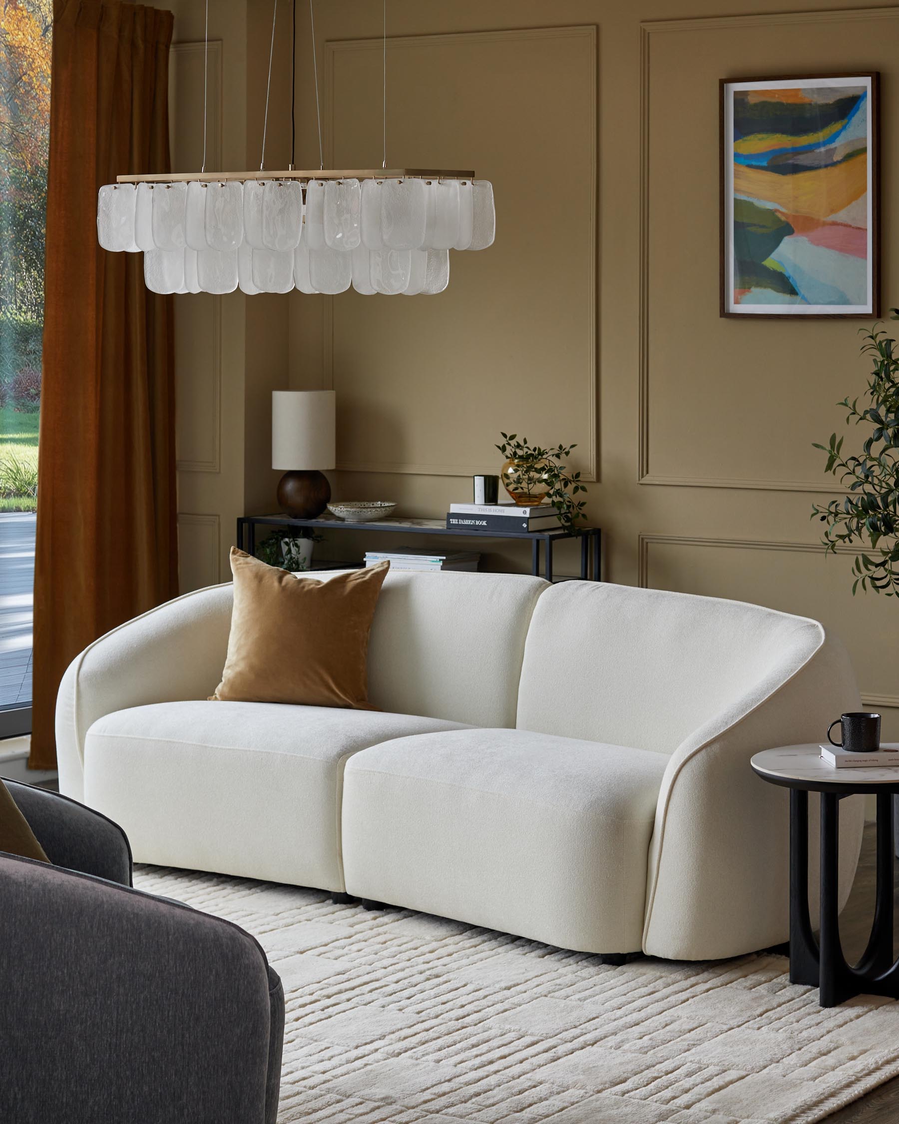 Zoey ivory boucle 3 seater sofa