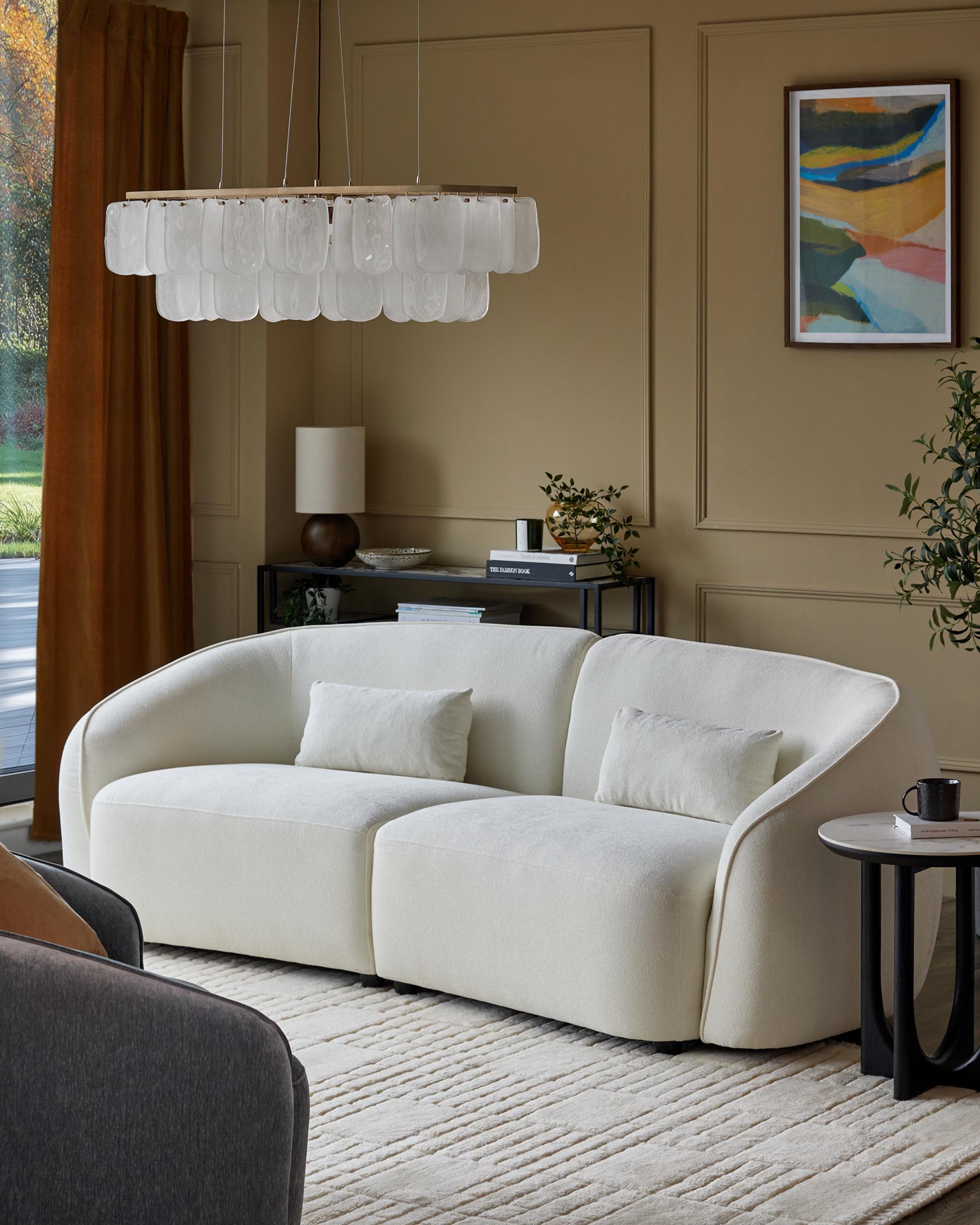 Zoey ivory boucle 3 seater sofa