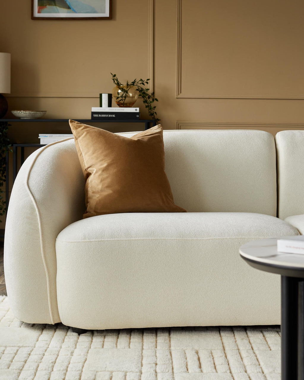 Zoey ivory boucle 3 seater sofa