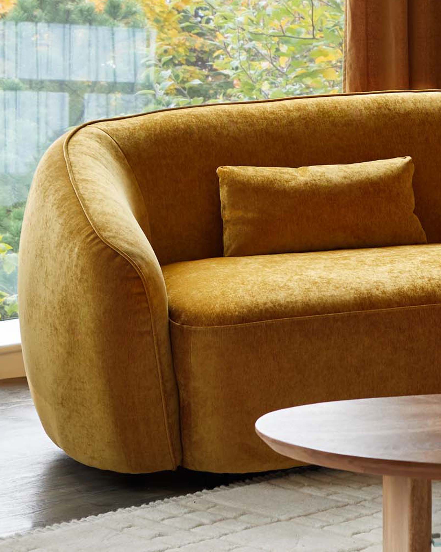 Zoey ochre fabric 2 seater sofa