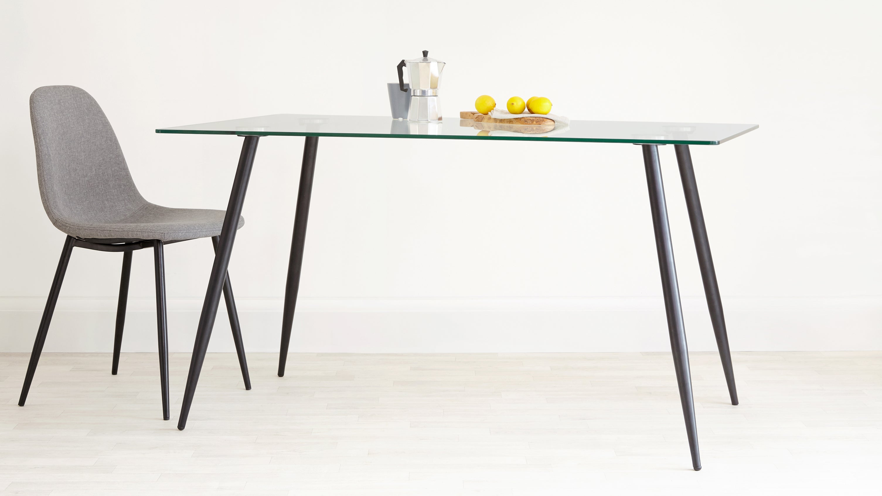 Zilo Black And Glass 6 Seater Dining Table