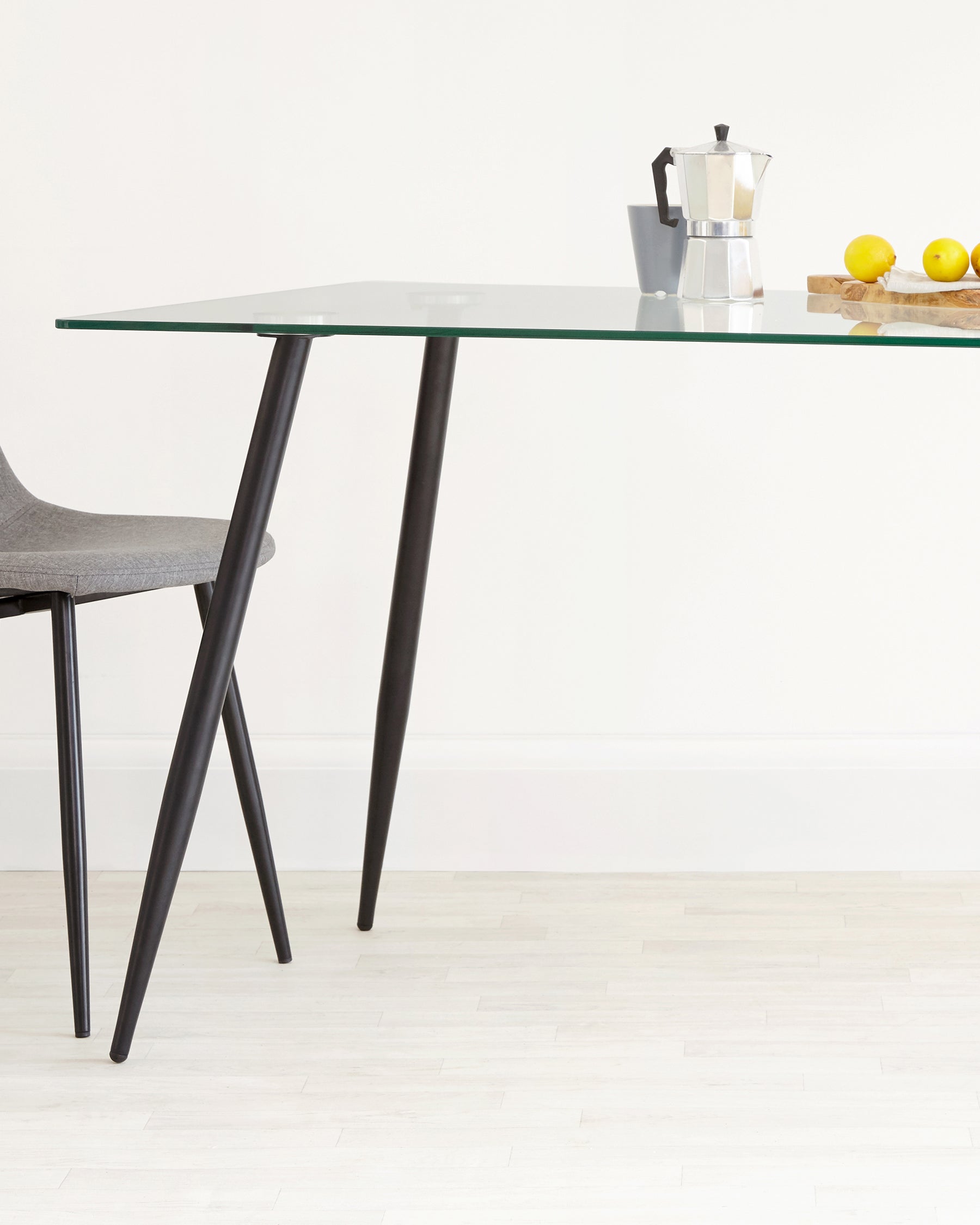 Zilo Black And Glass 6 Seater Dining Table