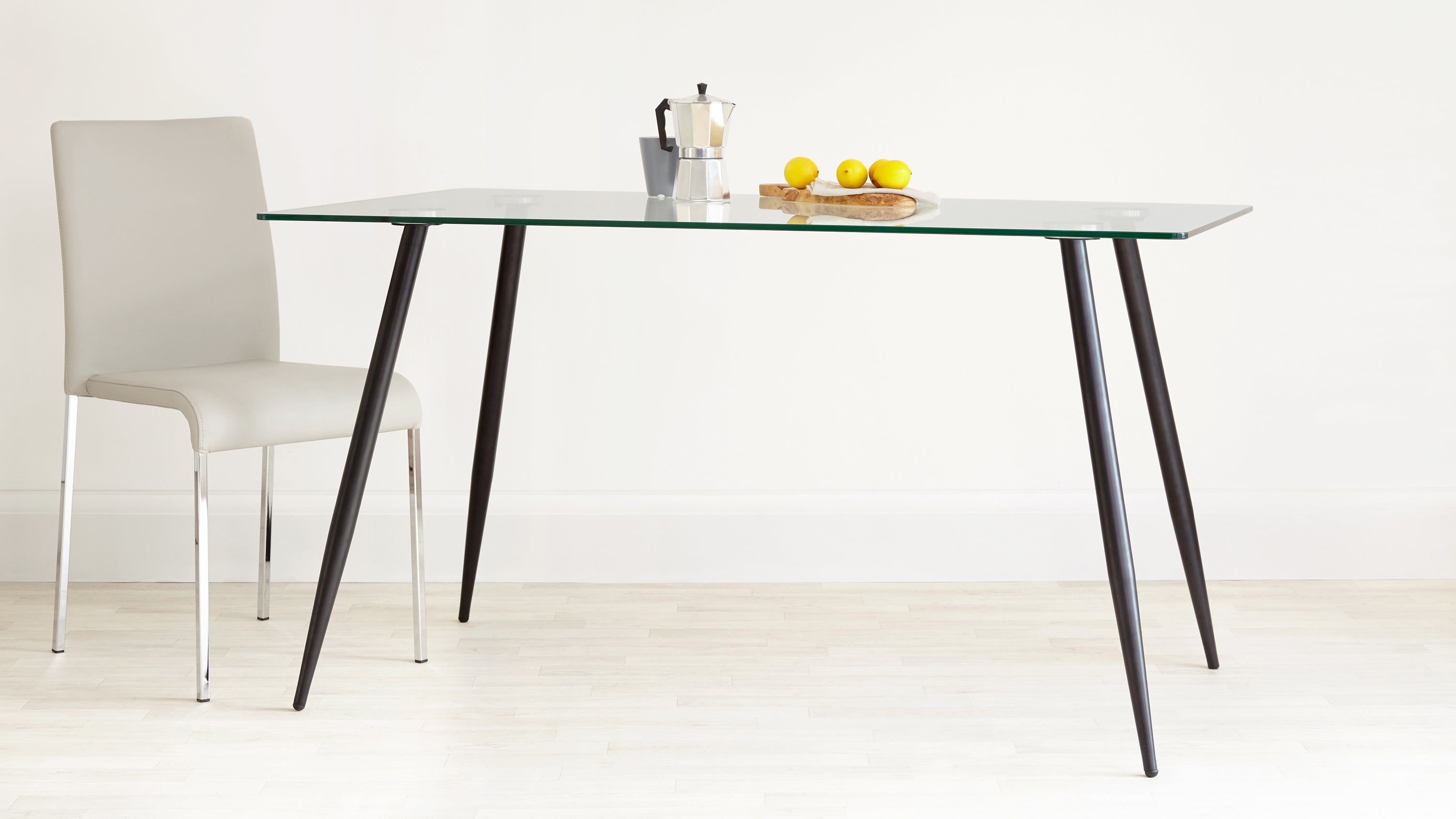 Zilo Black And Glass 6 Seater Dining Table