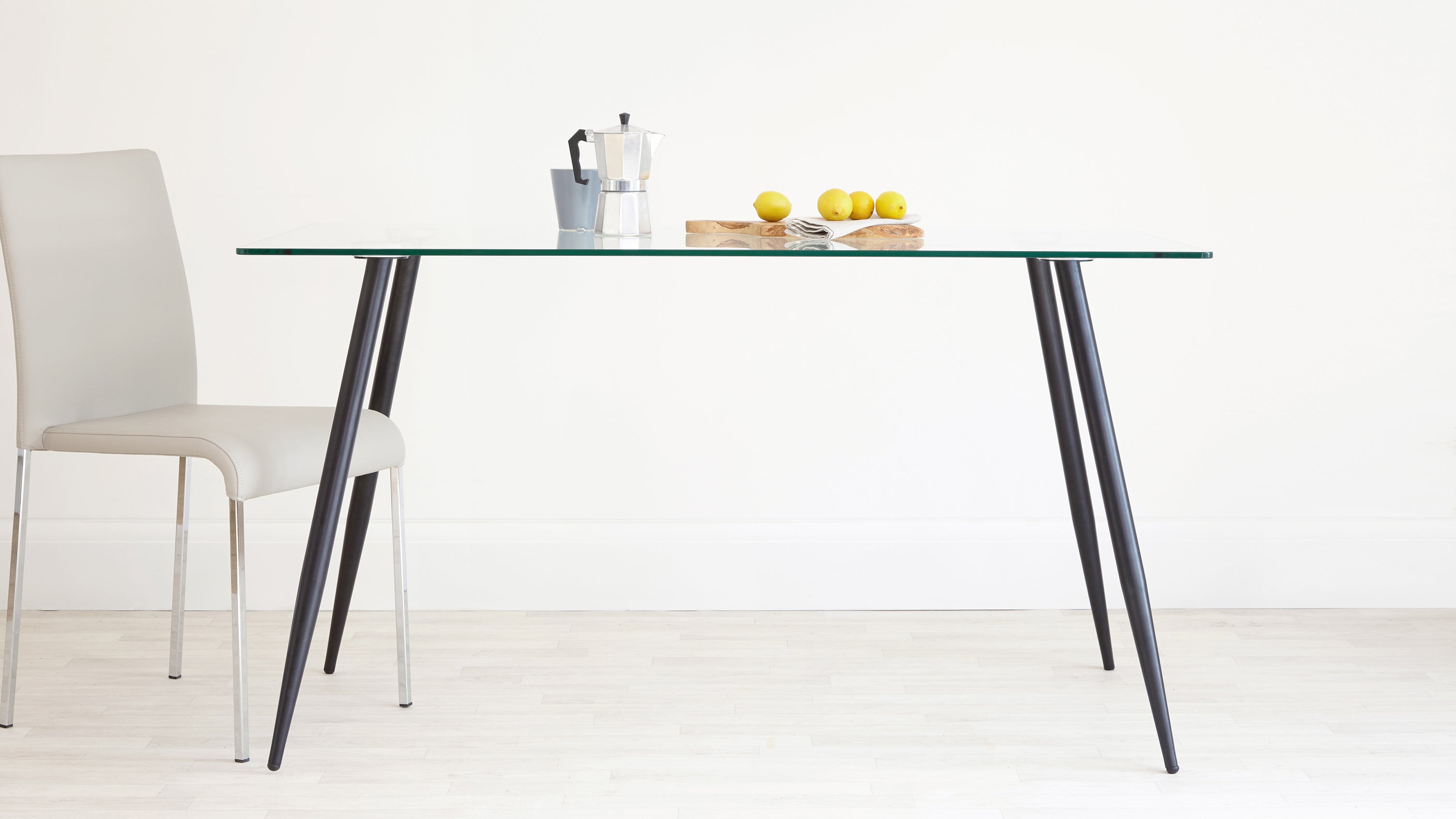 Zilo Black And Glass 6 Seater Dining Table