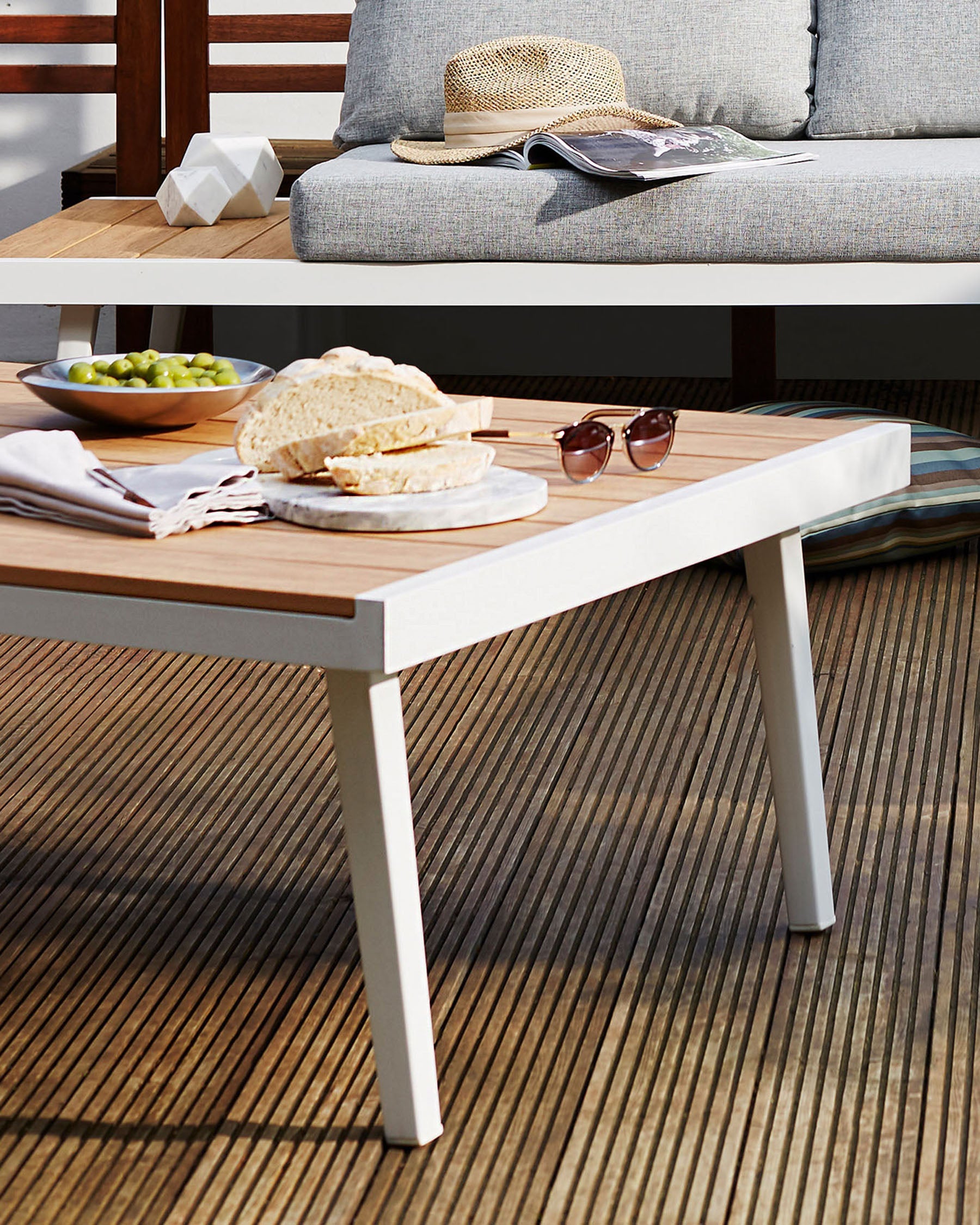 Palermo White And Oak Garden Coffee Table
